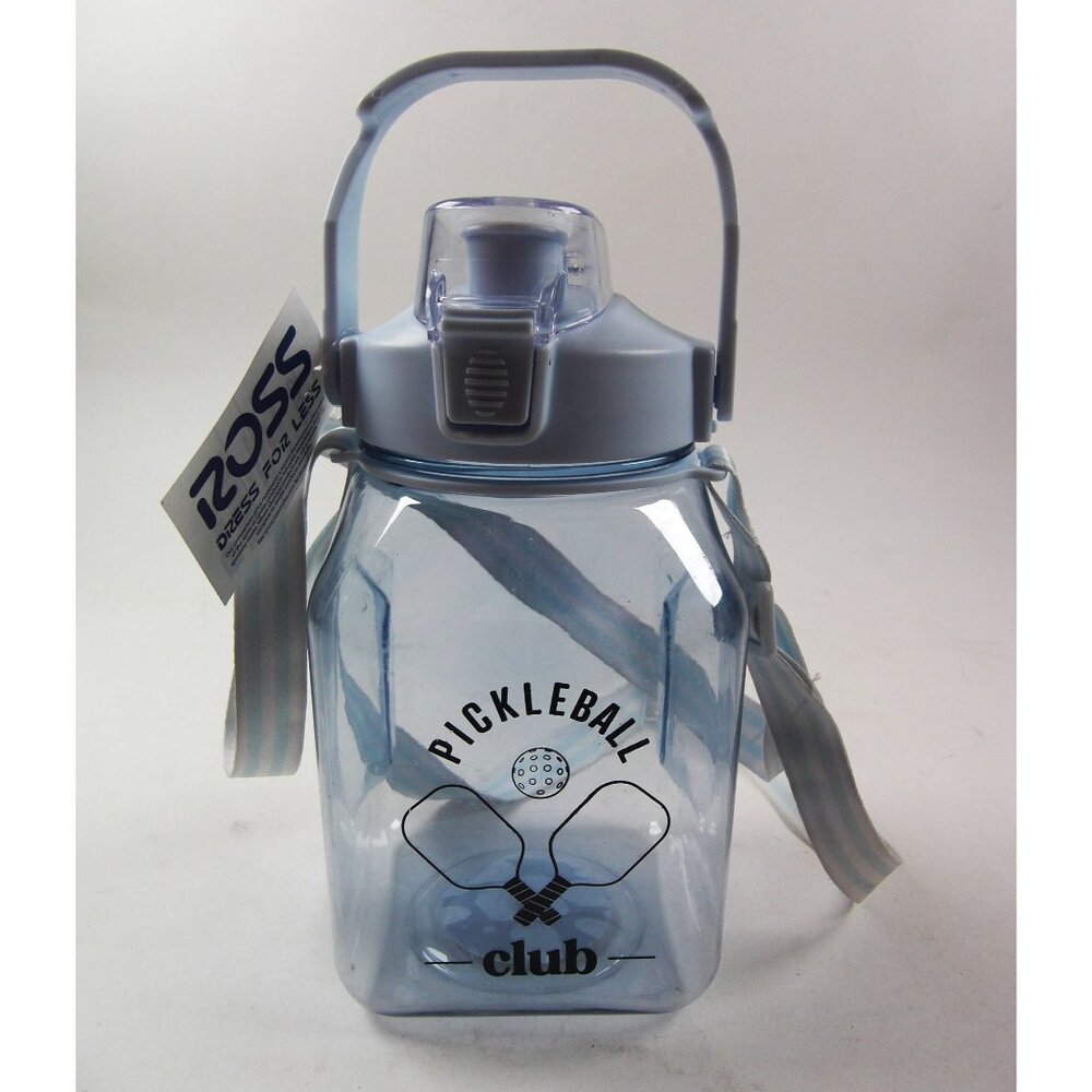 Pickleball Clear Water Container with Strap, Flip Top NEW